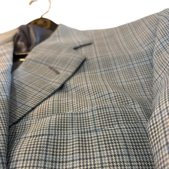 OXXFORD CLOTHES Blazer (44, Blue [Glen Check], Wool) - Picture 2 of 4
